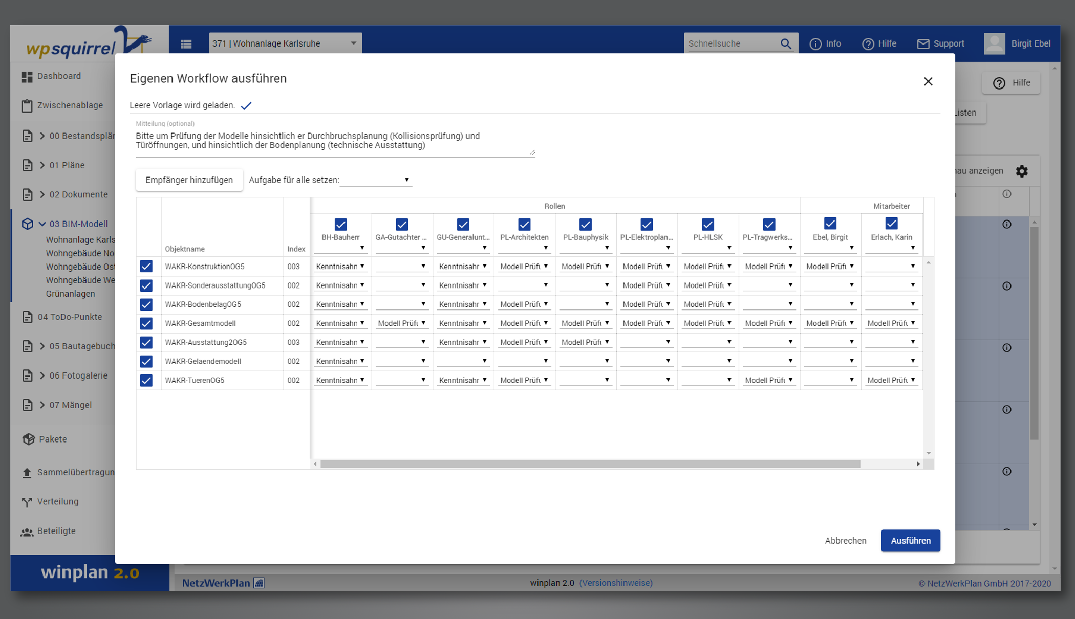 Screenshot BIM Kommunikation und Datenaustausch