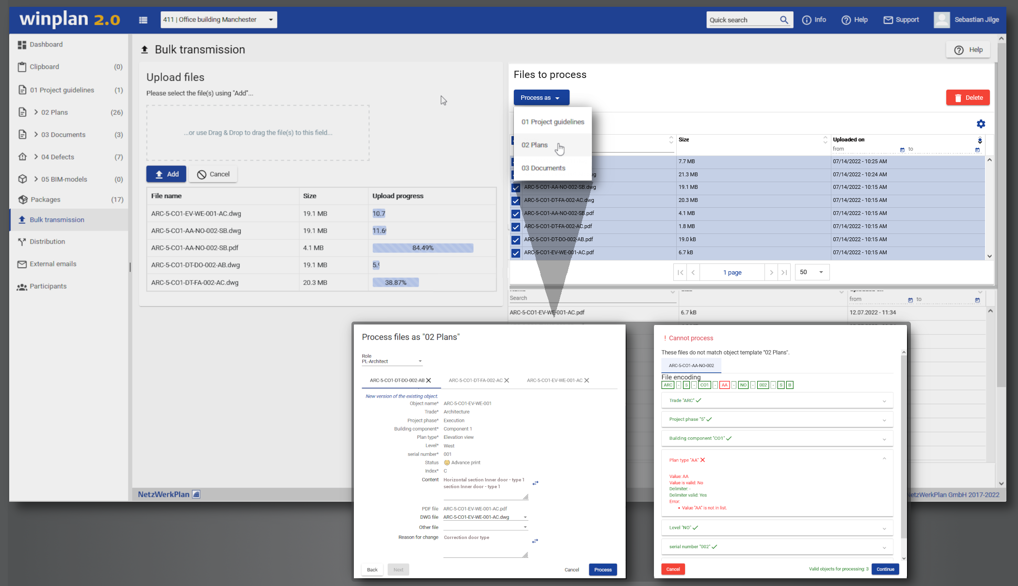 Screenshot Bulk transmission